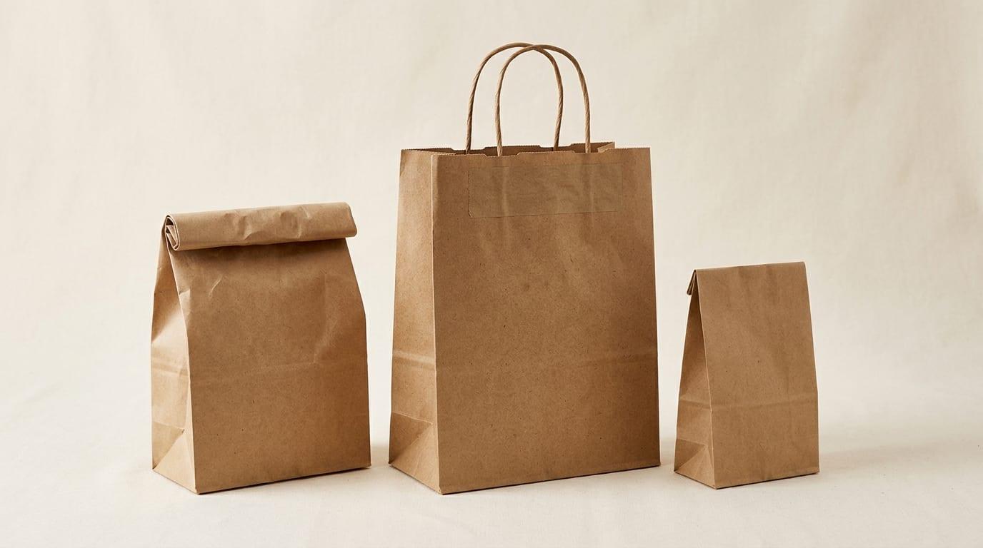 Plain brown kraft paper bags manufactured by Gargi PaperKraft in Lucknow
